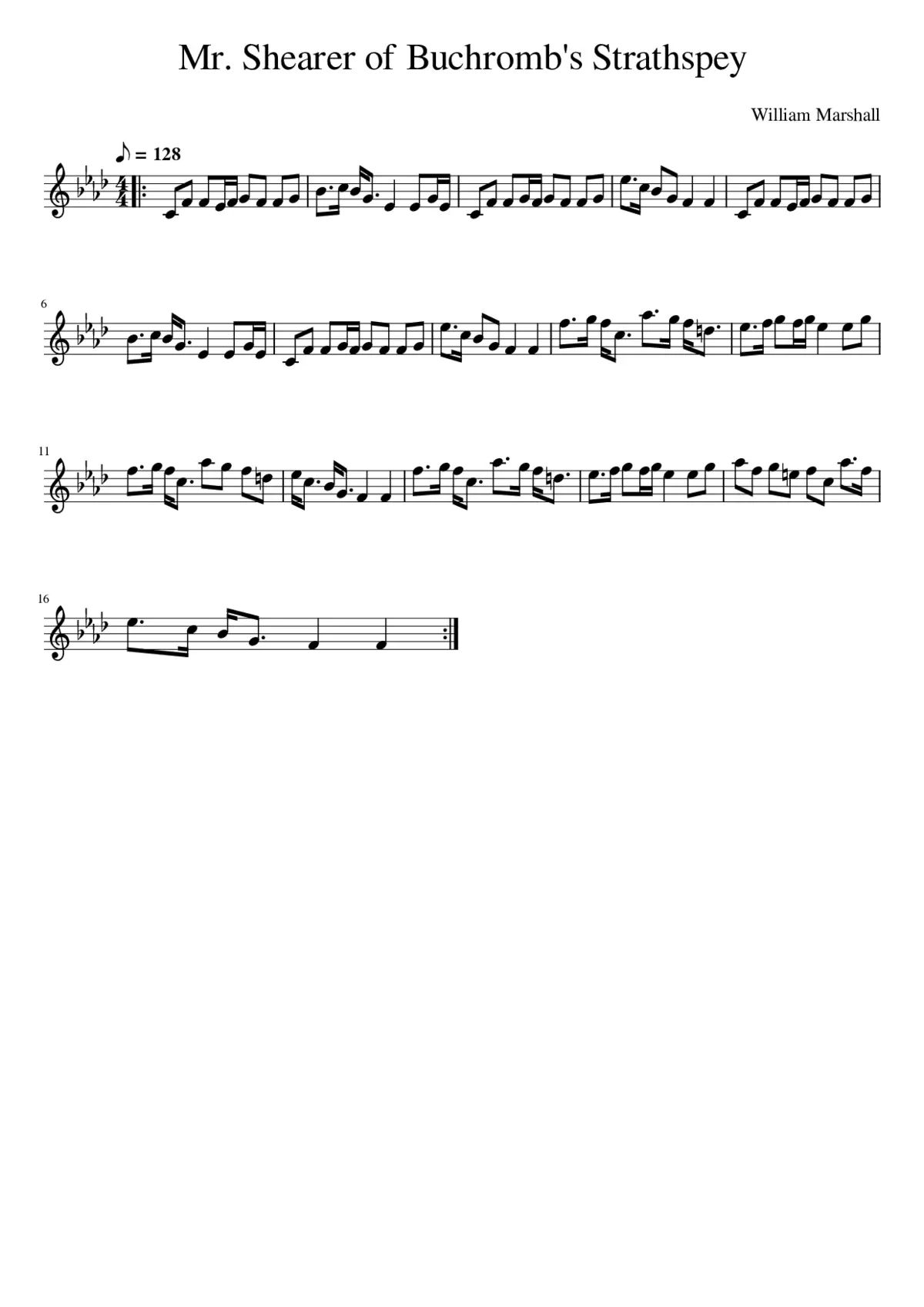 Mr. Shearer of Buchromb's Strathspey - Page 1