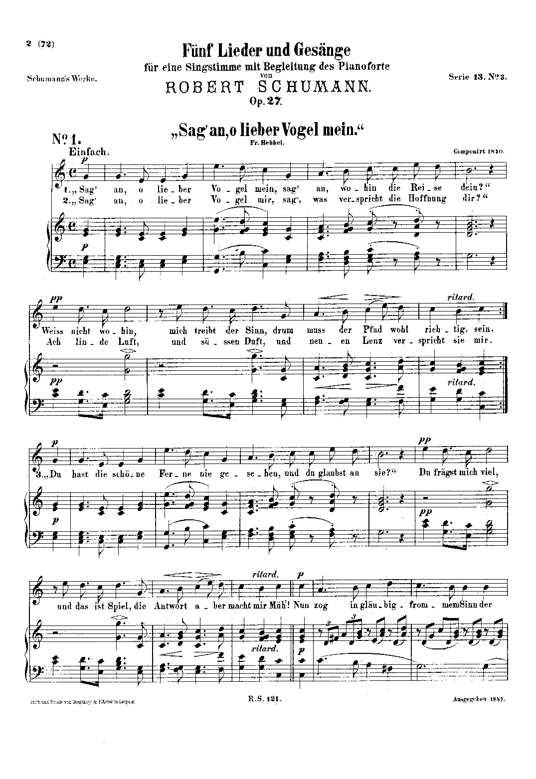 Lieder und Gesänge, Vol.I - Page 1