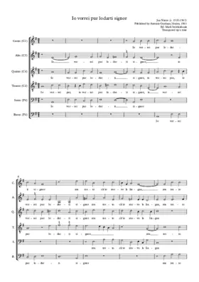 Io vorrei pur lodarti signor