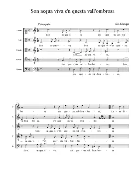 Son acqua viva e'n questa vall'ombrosa