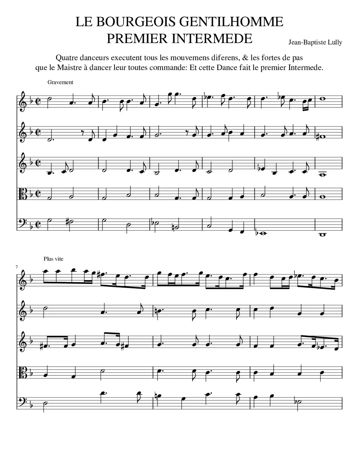 Le bourgeois gentilhomme LWV 43 - Page 1