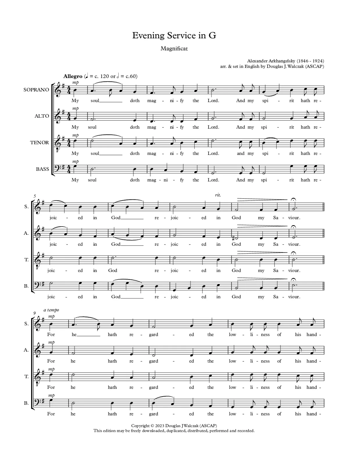 Evening Service in G - Page 1