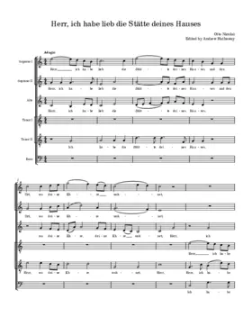 Herr, ich habe lieb die Stätte deines Hauses