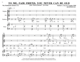 To me, fair friend, you never can be old
