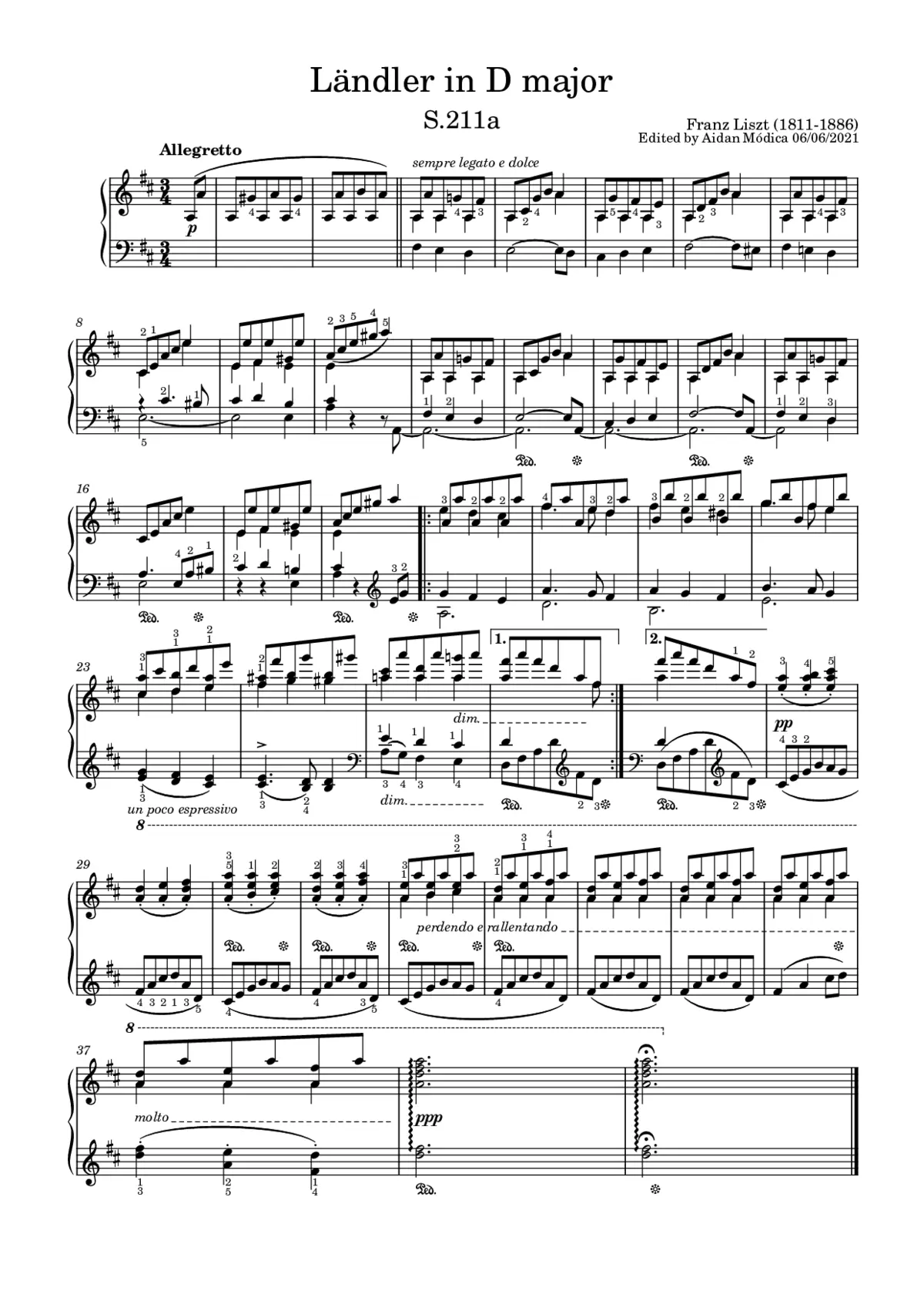 Ländler in D major - Page 1