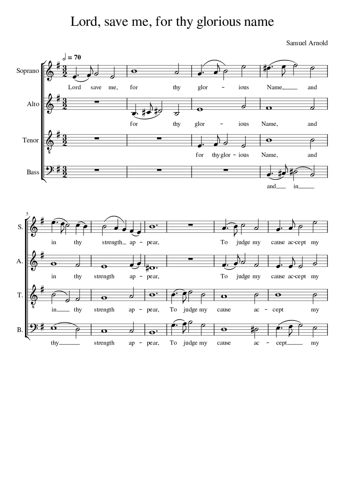 Lord save me for thy glorious name - Page 1