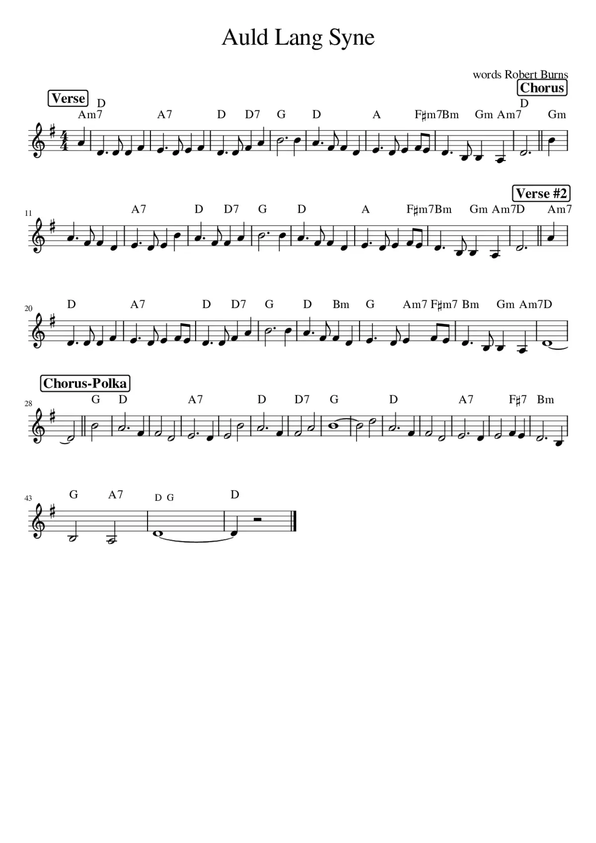 Auld Lang Syne - Page 1