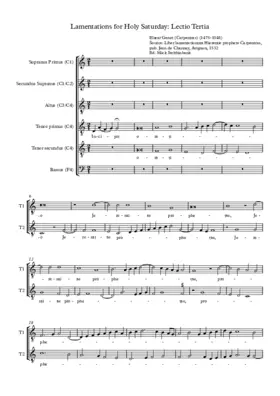 Lamentations for Holy Saturday, Lesson Three