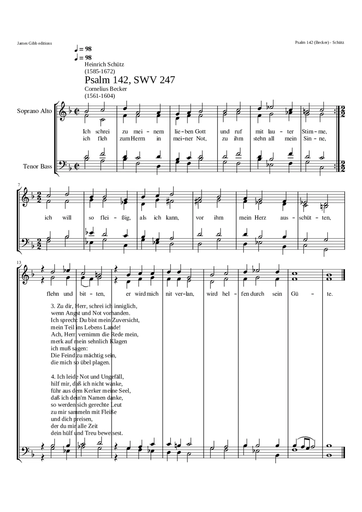Ich schrei zu meinen lieben Gott SWV 247 - Page 1