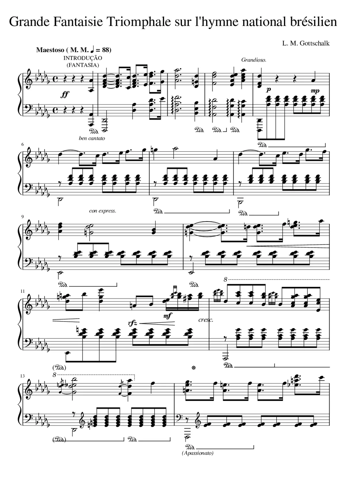 Grande fantaisie triomphale sur l'hymne national brésilien Op.69 - Page 1