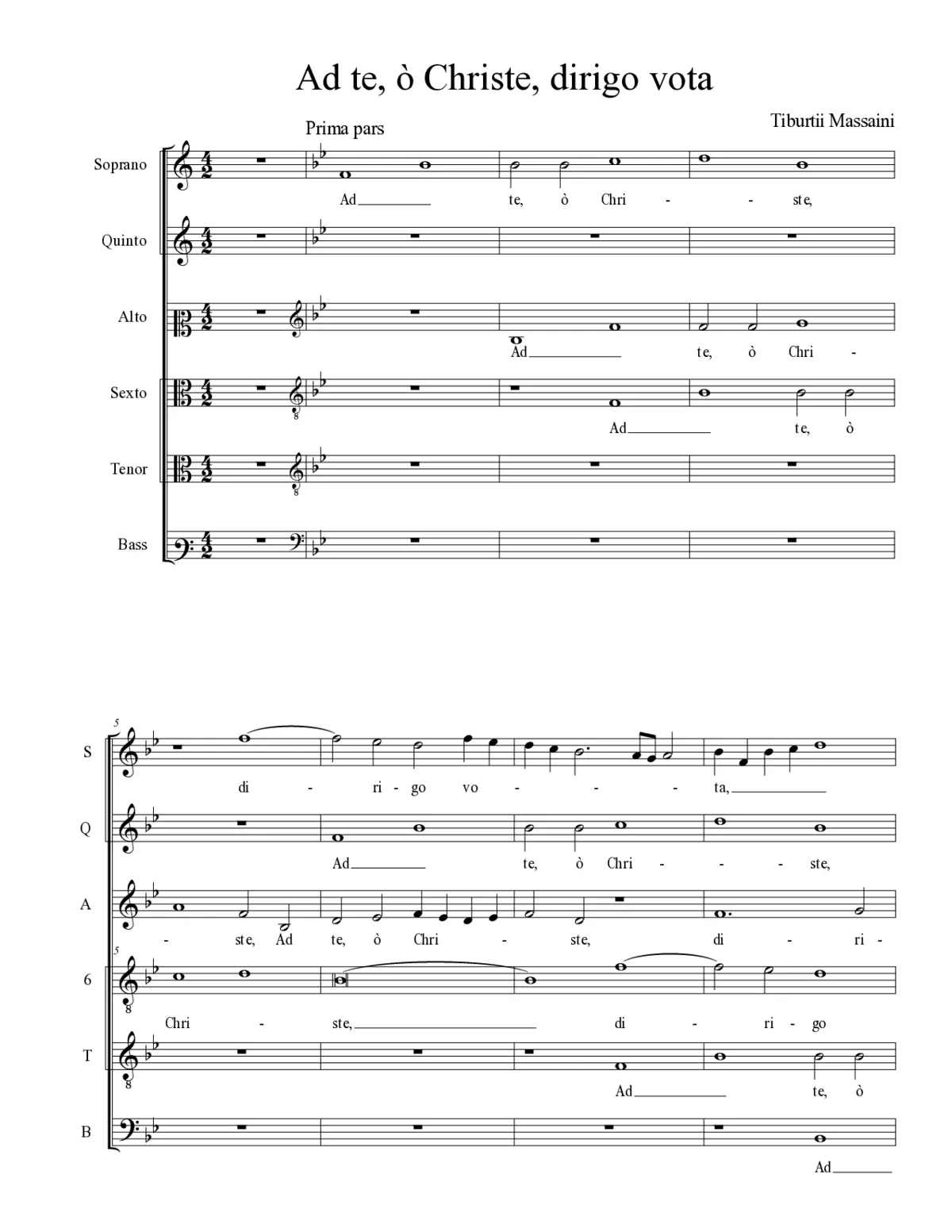 Ad te, ò Christe dirigo vota - Page 1