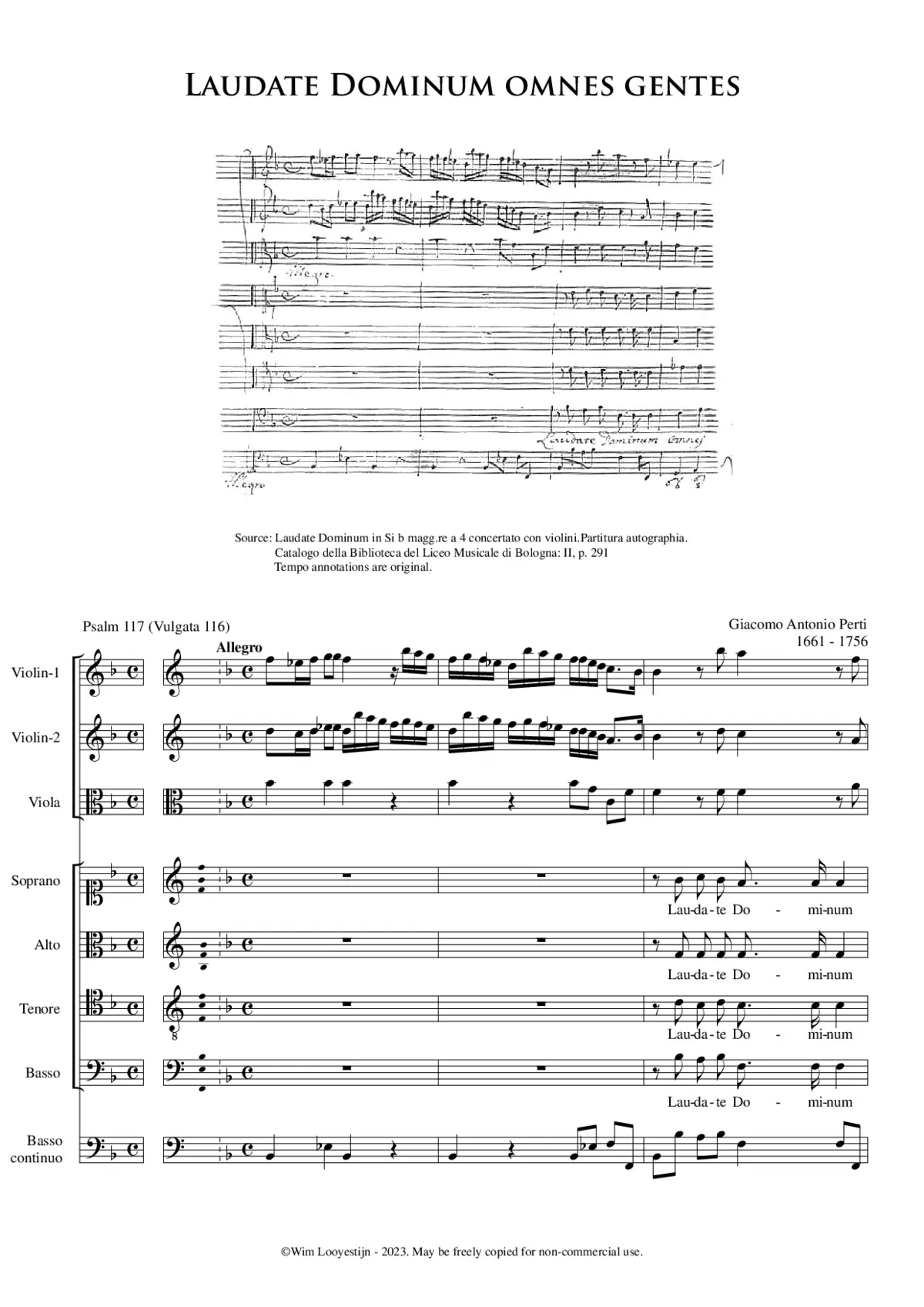 Laudate Dominum omnes gentes - Page 1