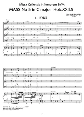 Missa Cellensis in honorem BVM, (Mass No. 5)
