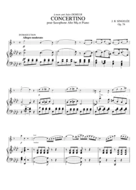 Cincertino pour Saxophone Alto Mib et Piano