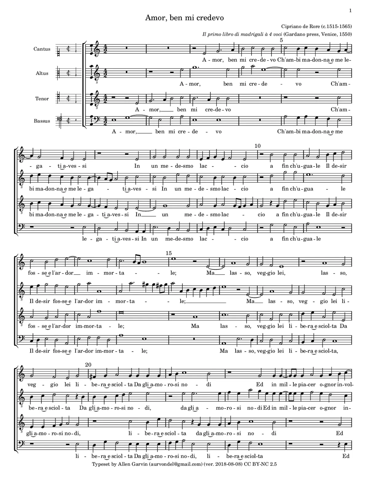 Amor ben mi credevo - Page 1