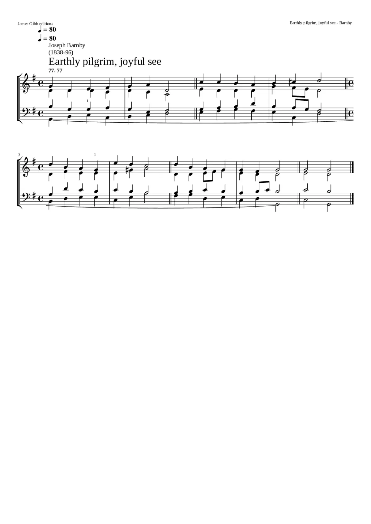 Earthly pilgrim joyful see - Page 1