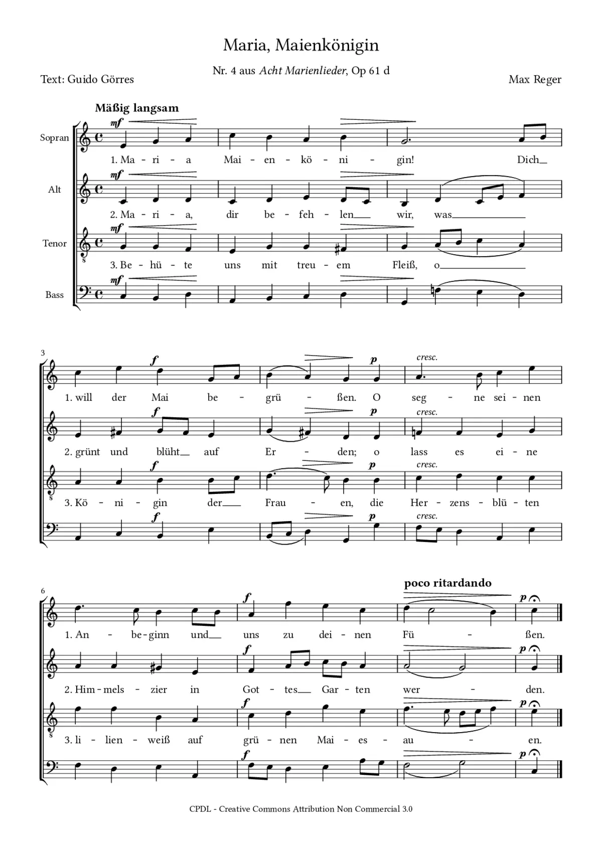 Maria, Maienkönigin, Op. 61d,4 - Page 1