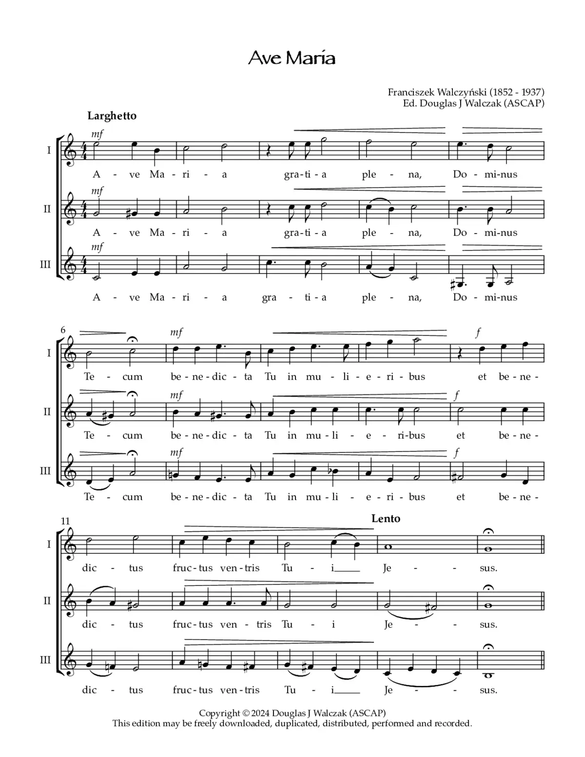 Ave Maria in C a3 - Page 1