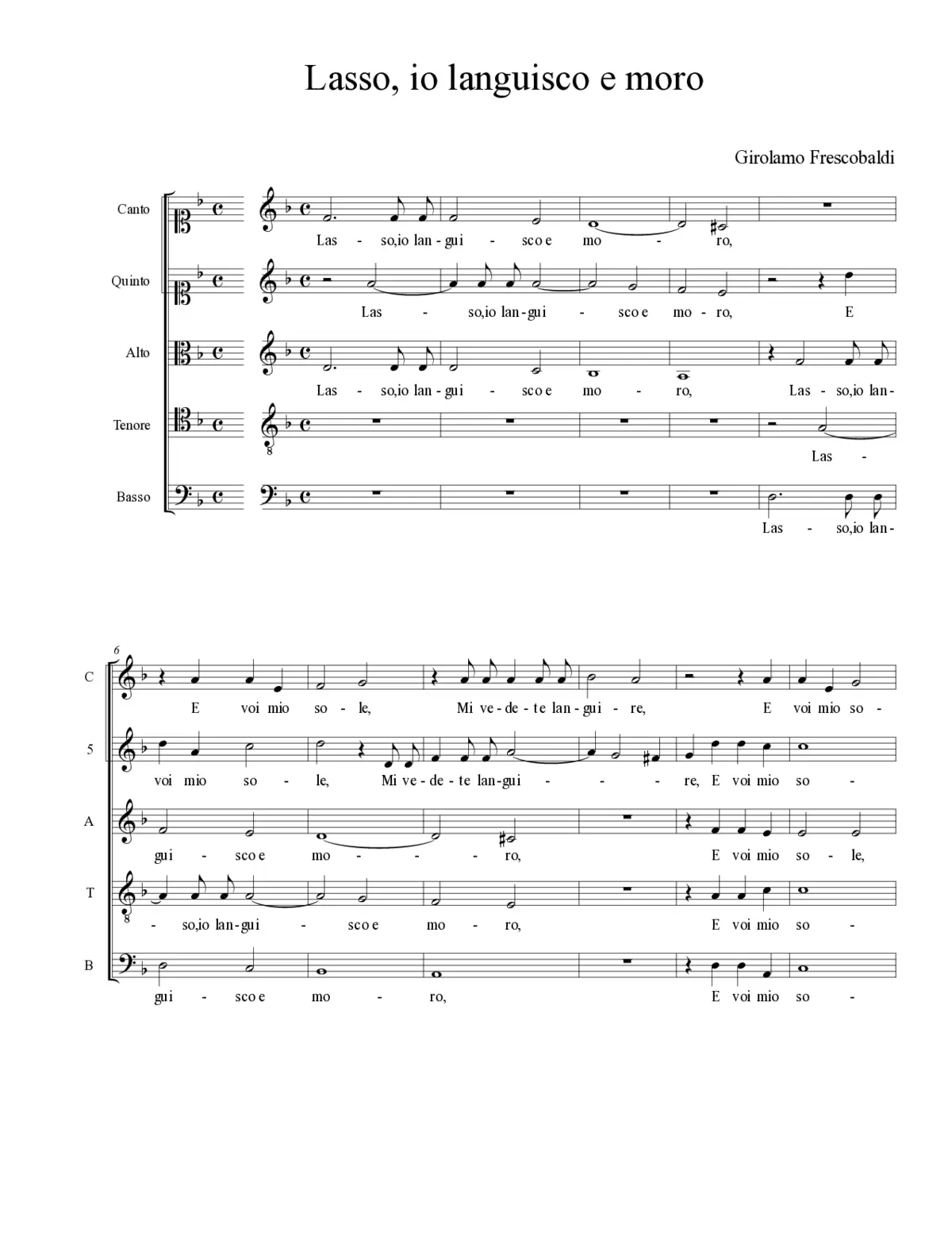 Lasso, io languisco e moro - Page 1