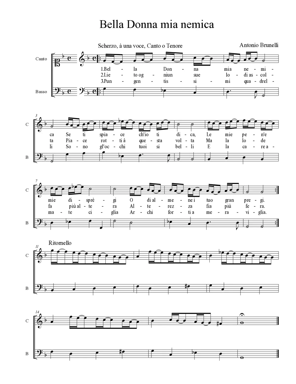 Bella Donna mia nemica - Page 1