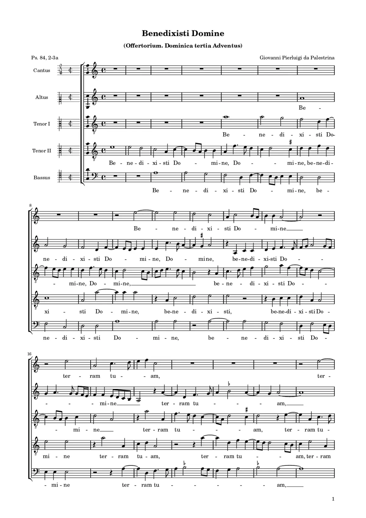 Benedixisti Domine - Page 1