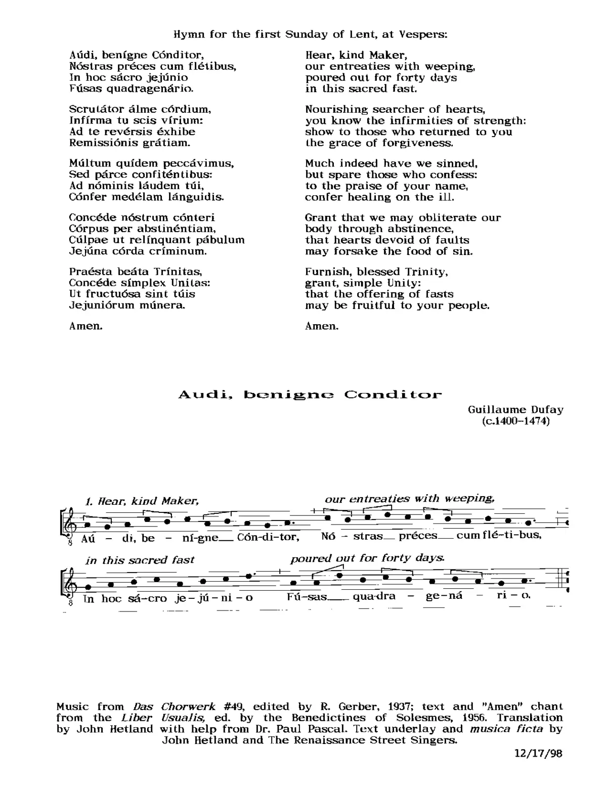 Audi, benigne Conditor - Page 1
