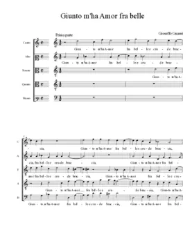 Giunto m'ha Amor fra belle