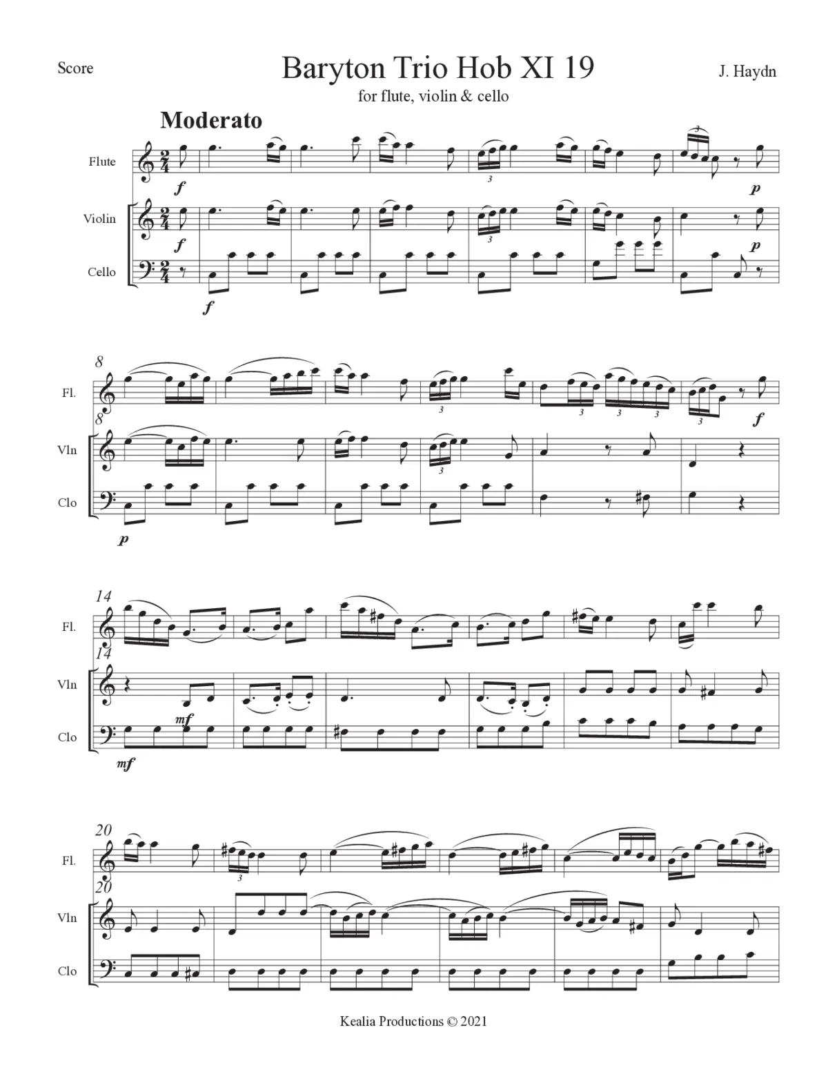 Baryton Trio in A major - Page 1