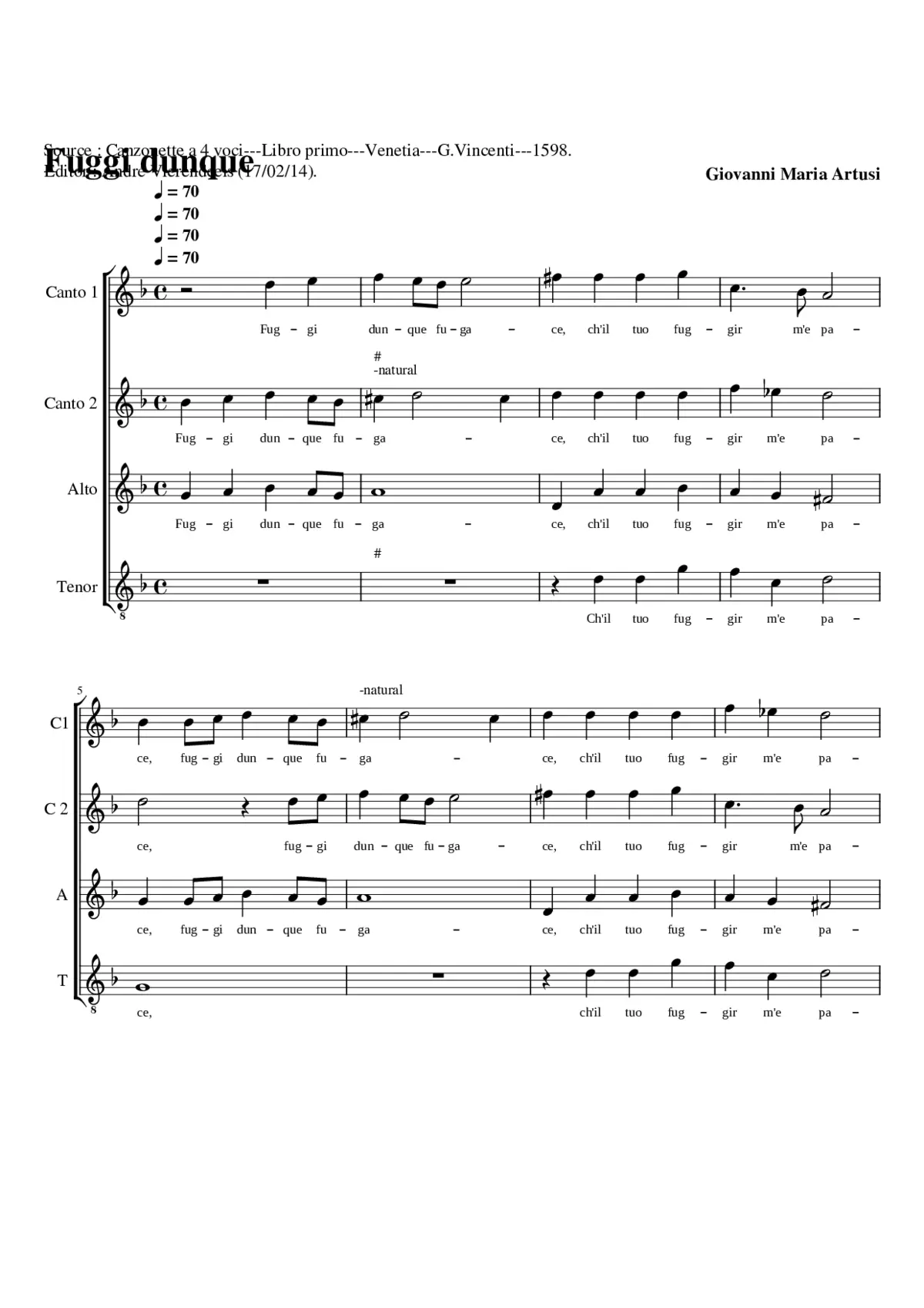 Fuggi dunque fugace - Page 1