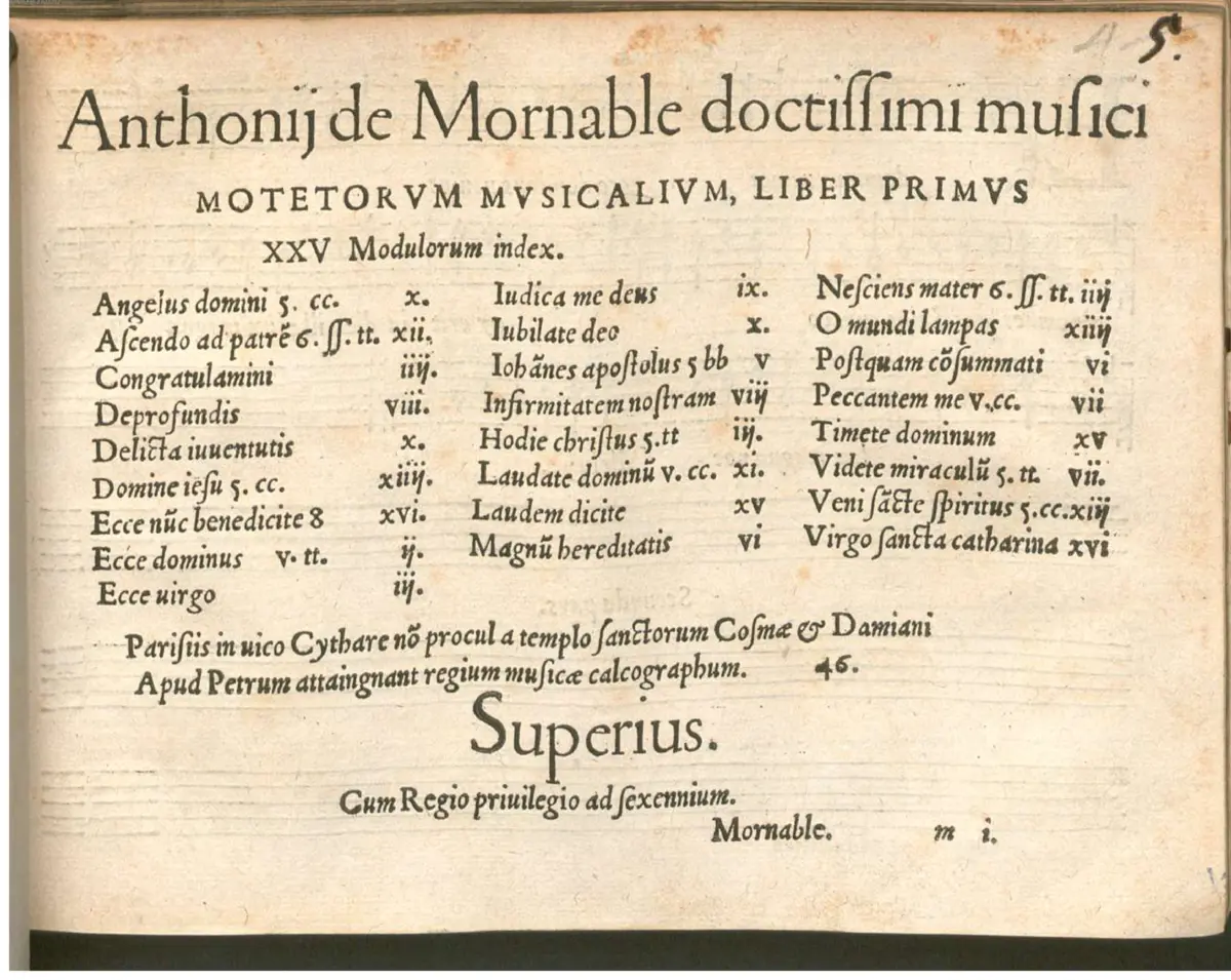 25 Motets, Livre 1 - Page 1