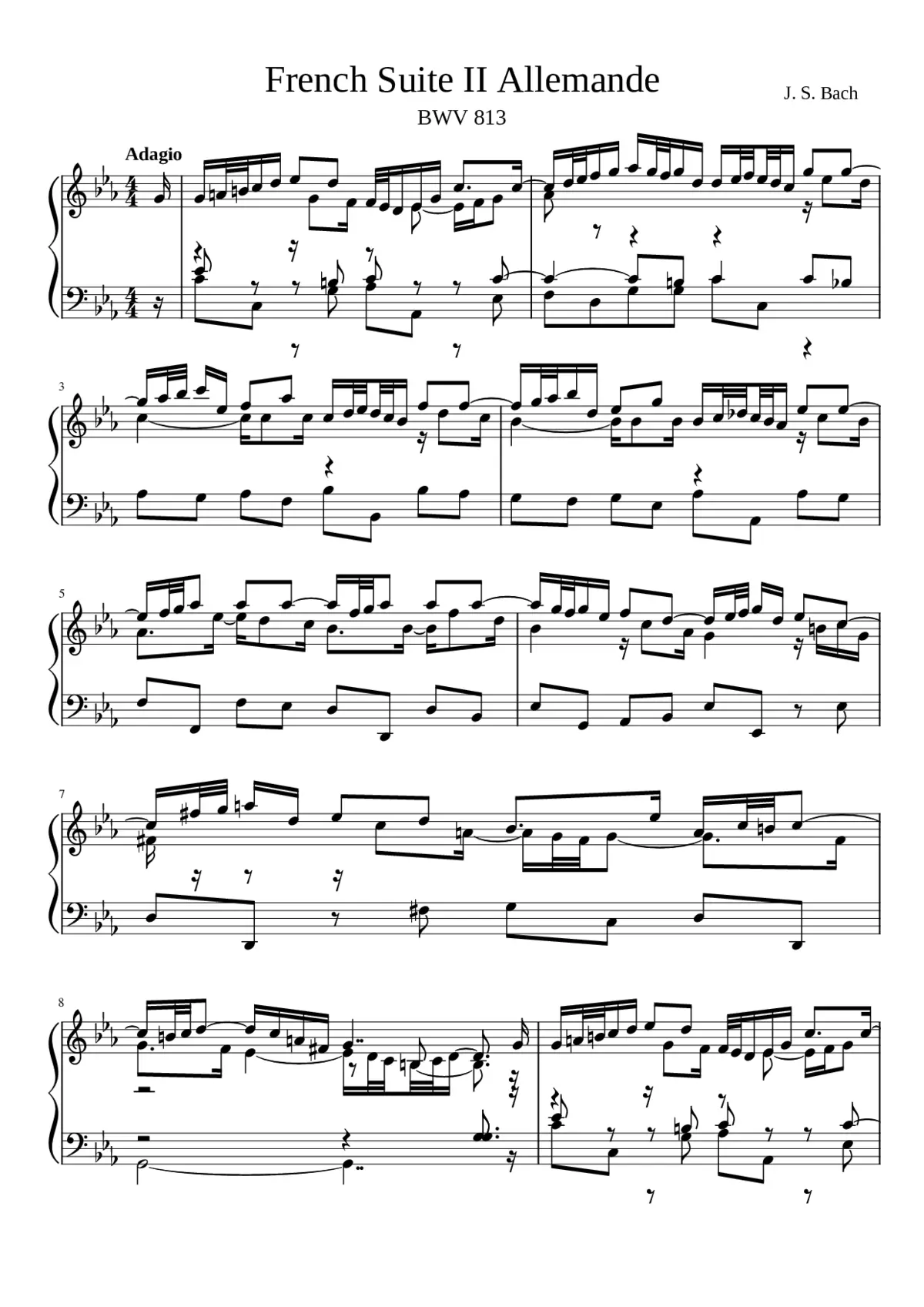 French Suite No.2 in C minor BWV 813 - Page 1