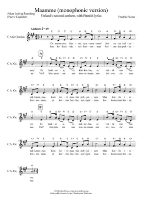 fredrik pacius maamme finnish and estonian national anthem