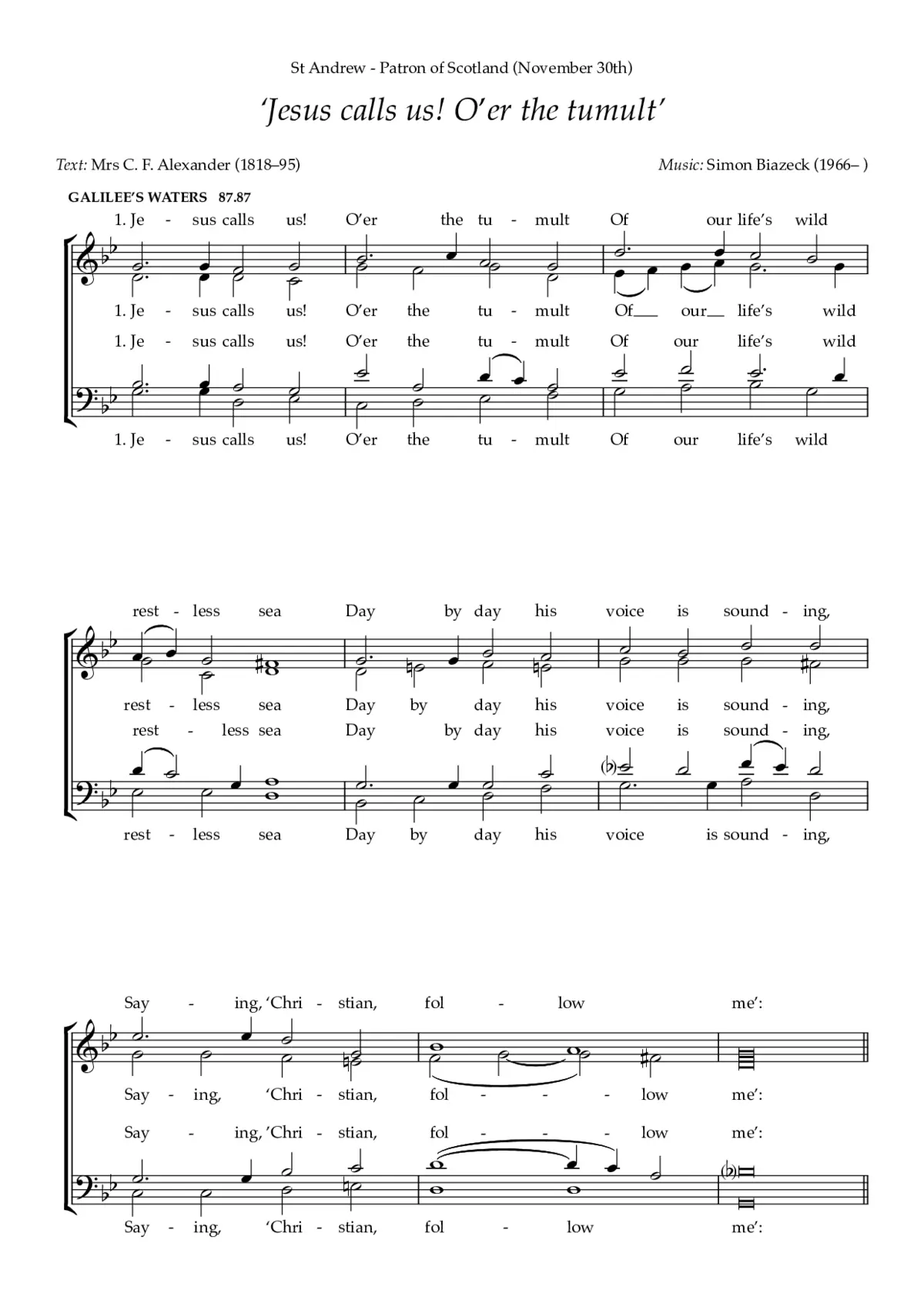 Jesus calls us! O'er the tumult - Page 1