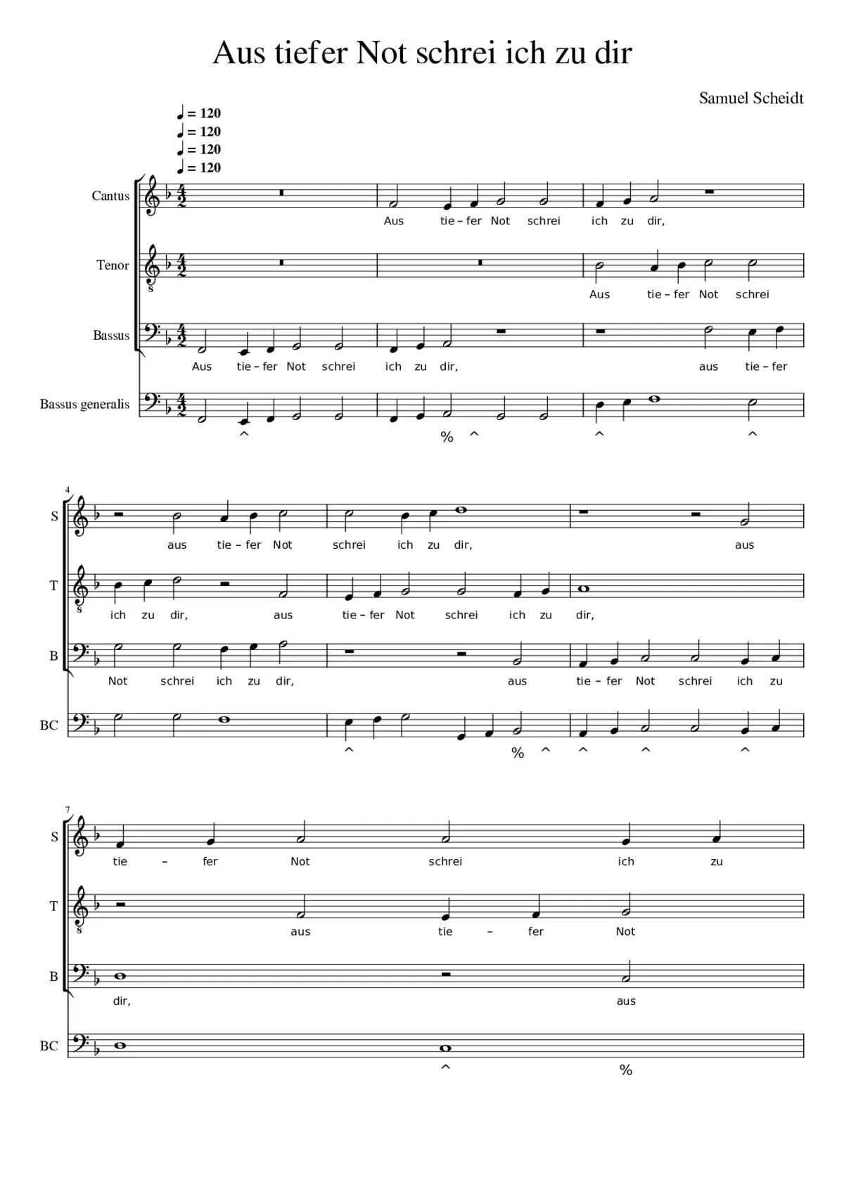 Aus tiefer Not schrei ich zu dir - Page 1