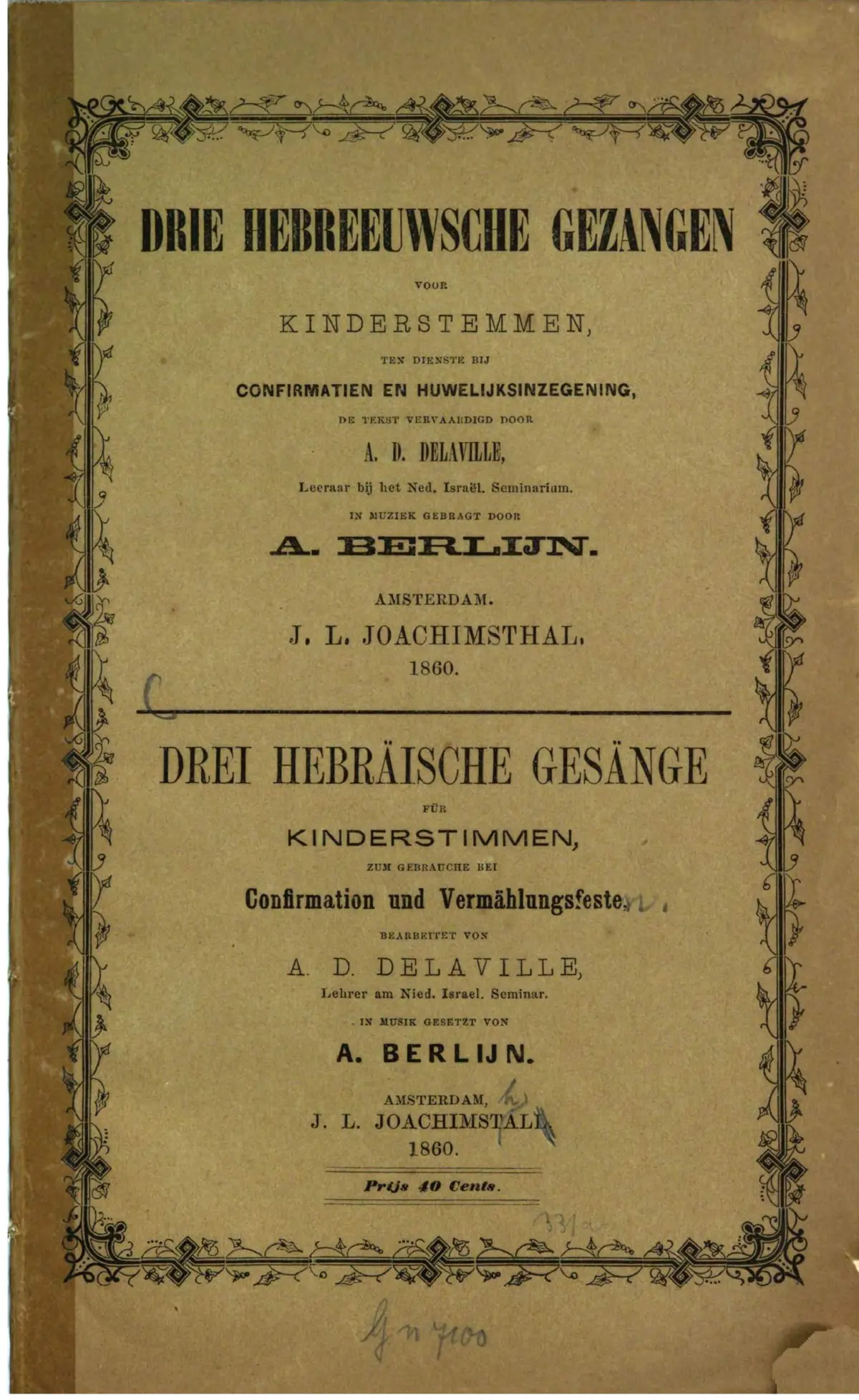 3 Hebreeuwsche Gezangen - Page 1