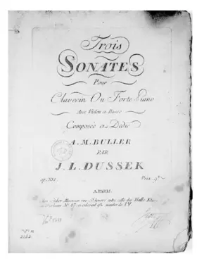 Trois sonates pour le clavecin ou le forte-piano avec accompagnement de violon