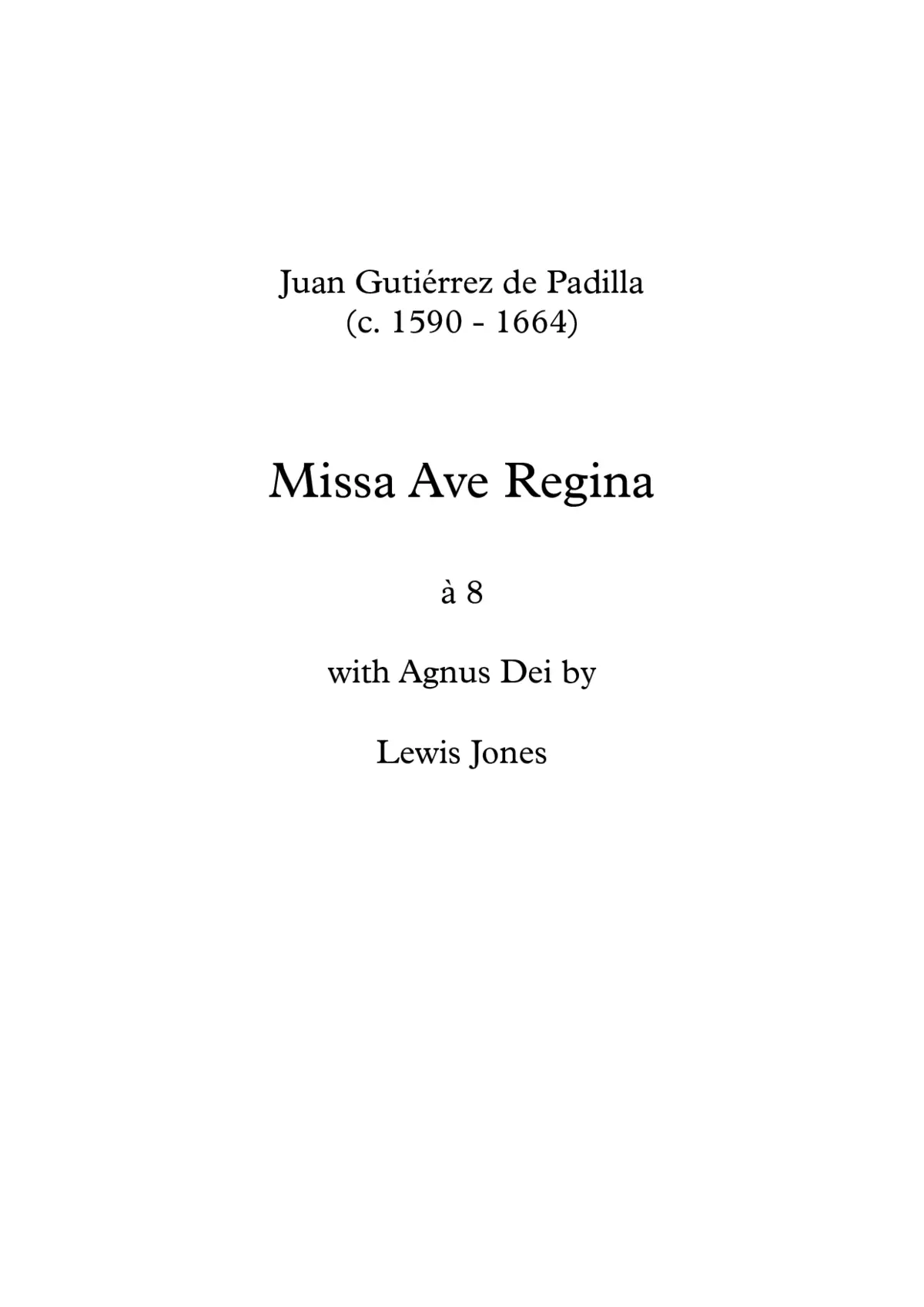 Missa Ave Regina a 8 - Page 1