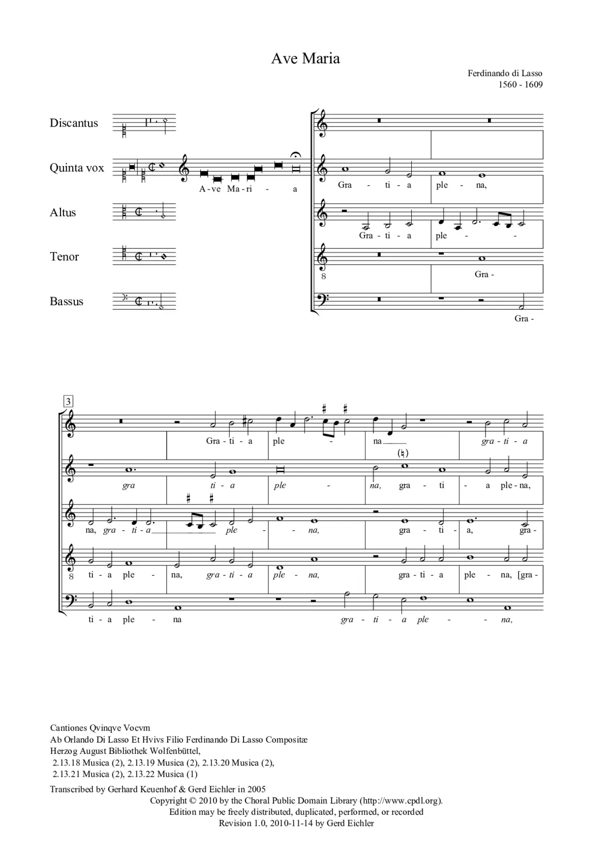 Ave Maria a 5 - Page 1