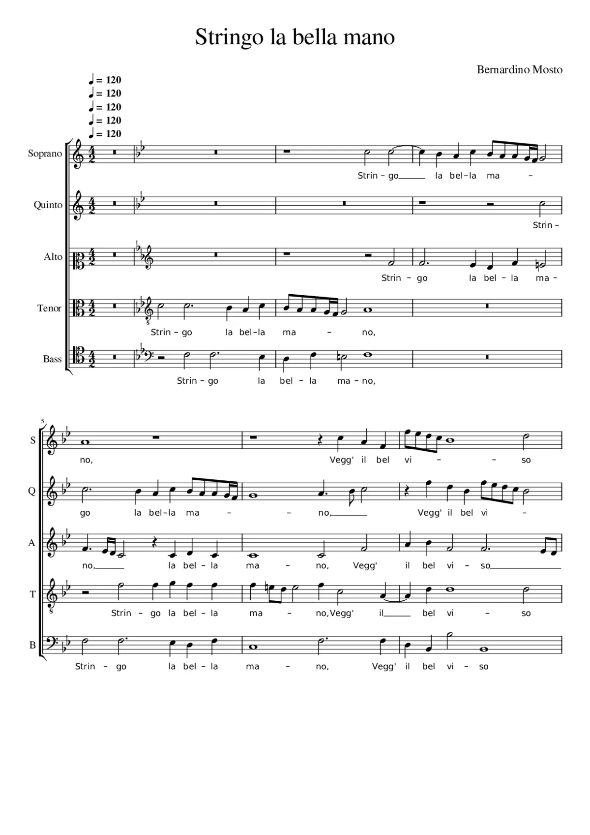 Stringo la bella mano - Page 1