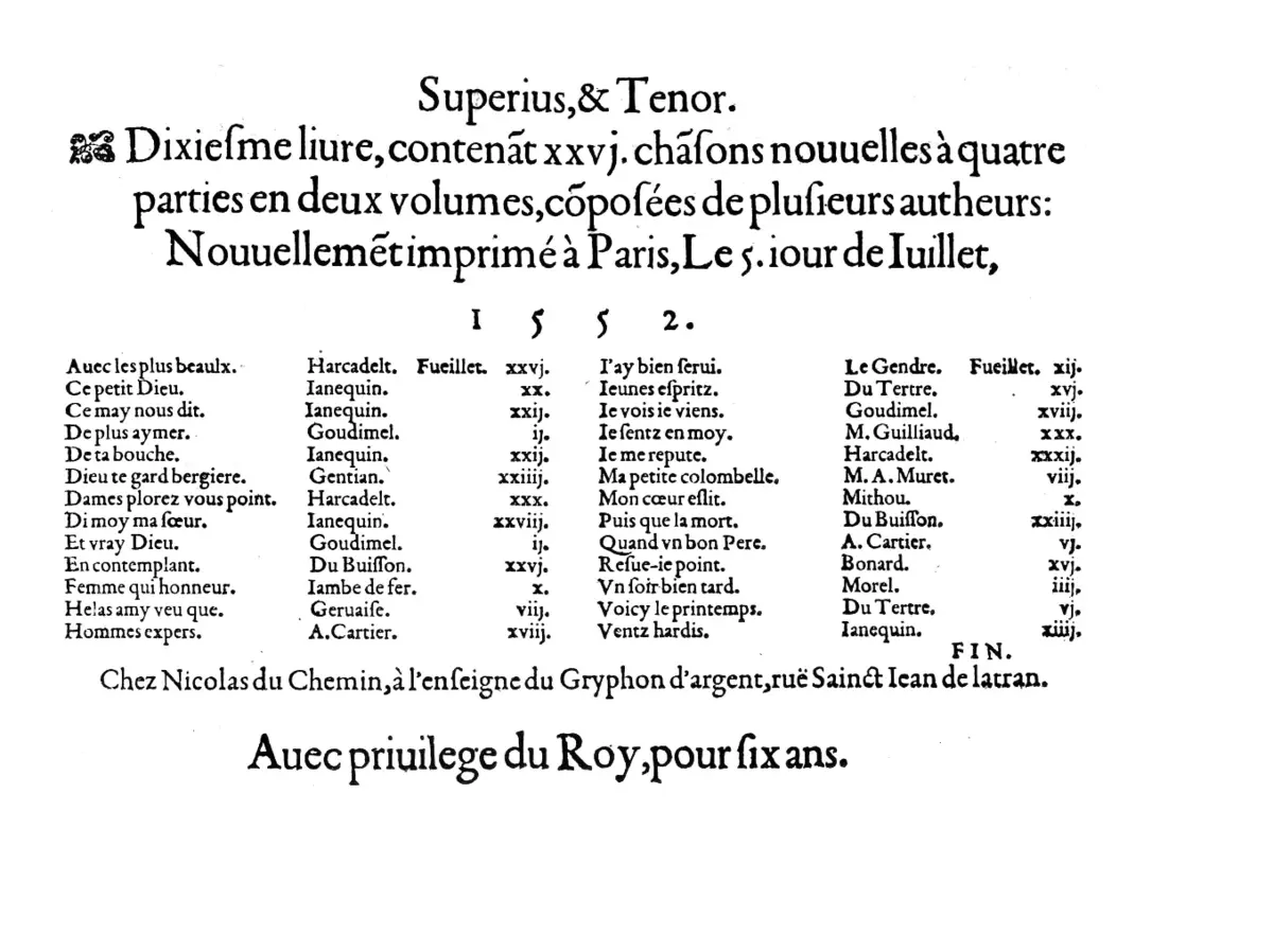 26 Chansons nouvelles, Livre 10 - Page 1