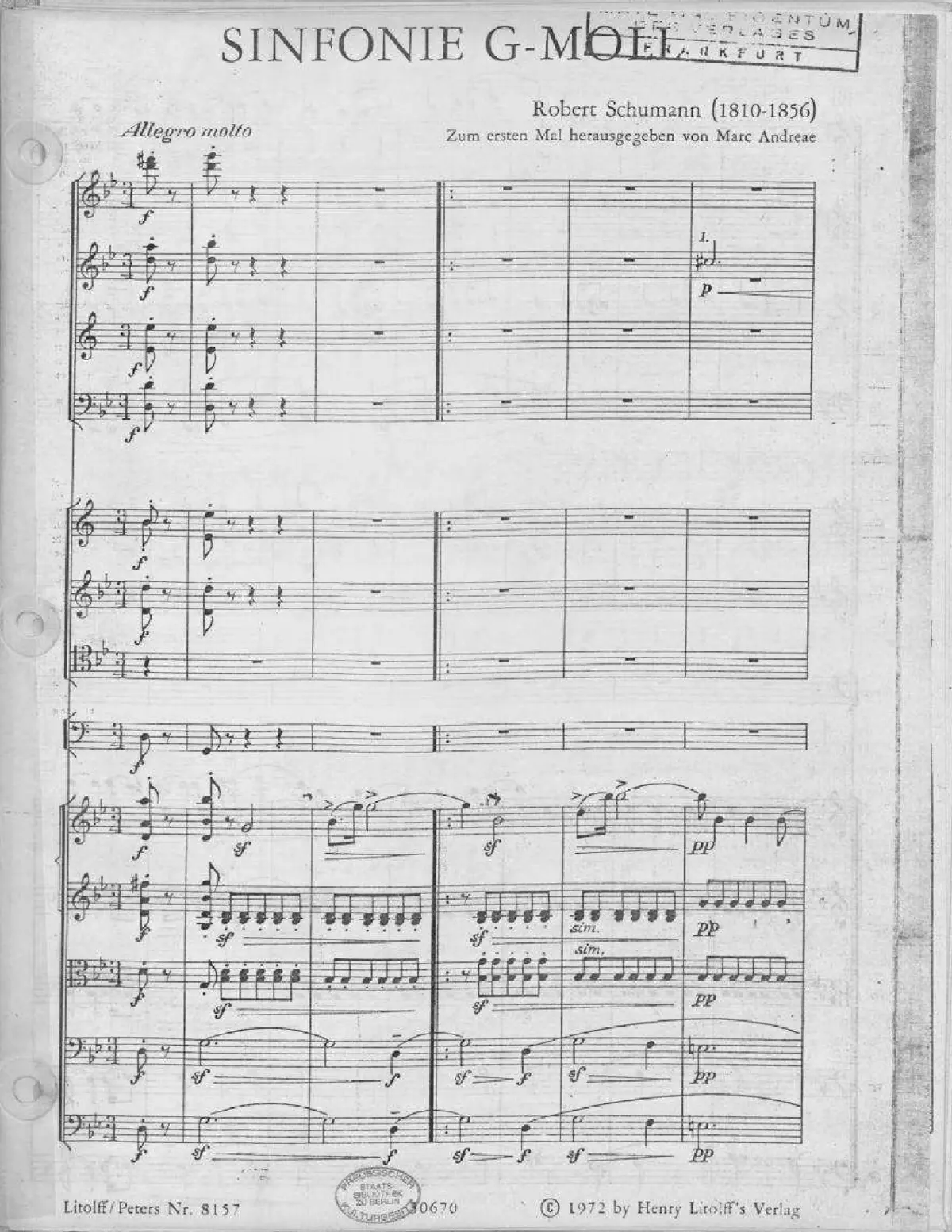 Symphony in G minor (incomplete) - Page 1
