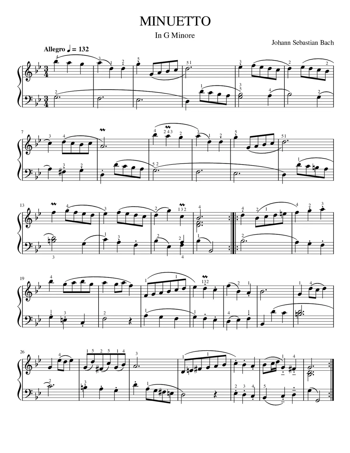 Minuette in G minor - Page 1