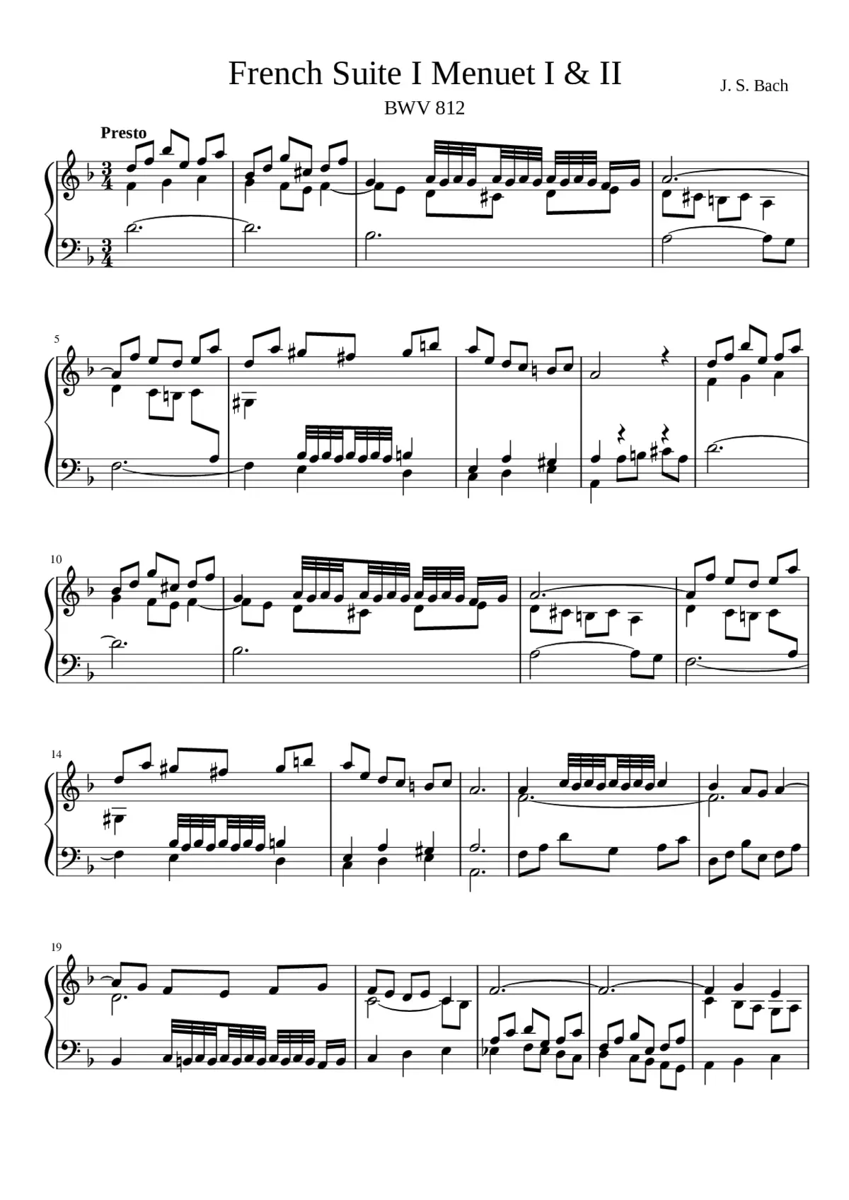 French Suite No.1 in D minor BWV 812 - Page 1