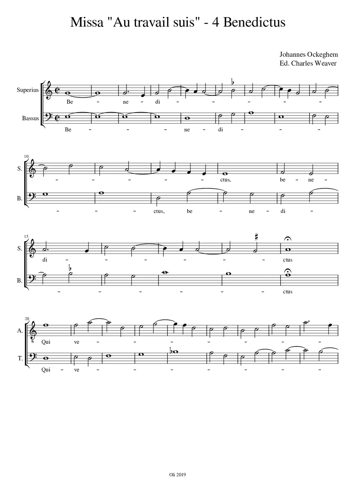 Benedictus 4 Missa Au travail suis - Page 1