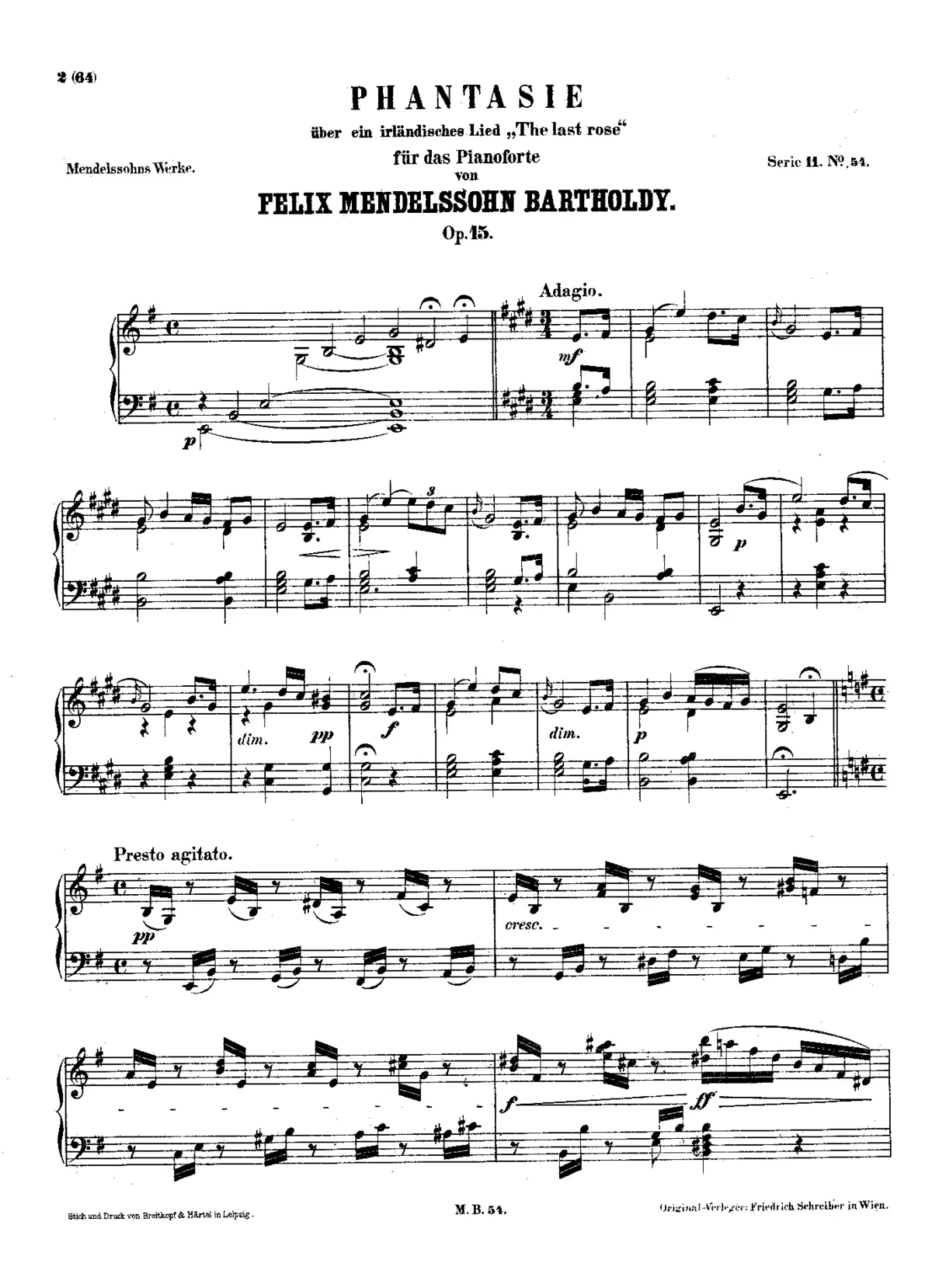 Fantasy on 'The Last Rose of Summer', Op.15 - Page 1