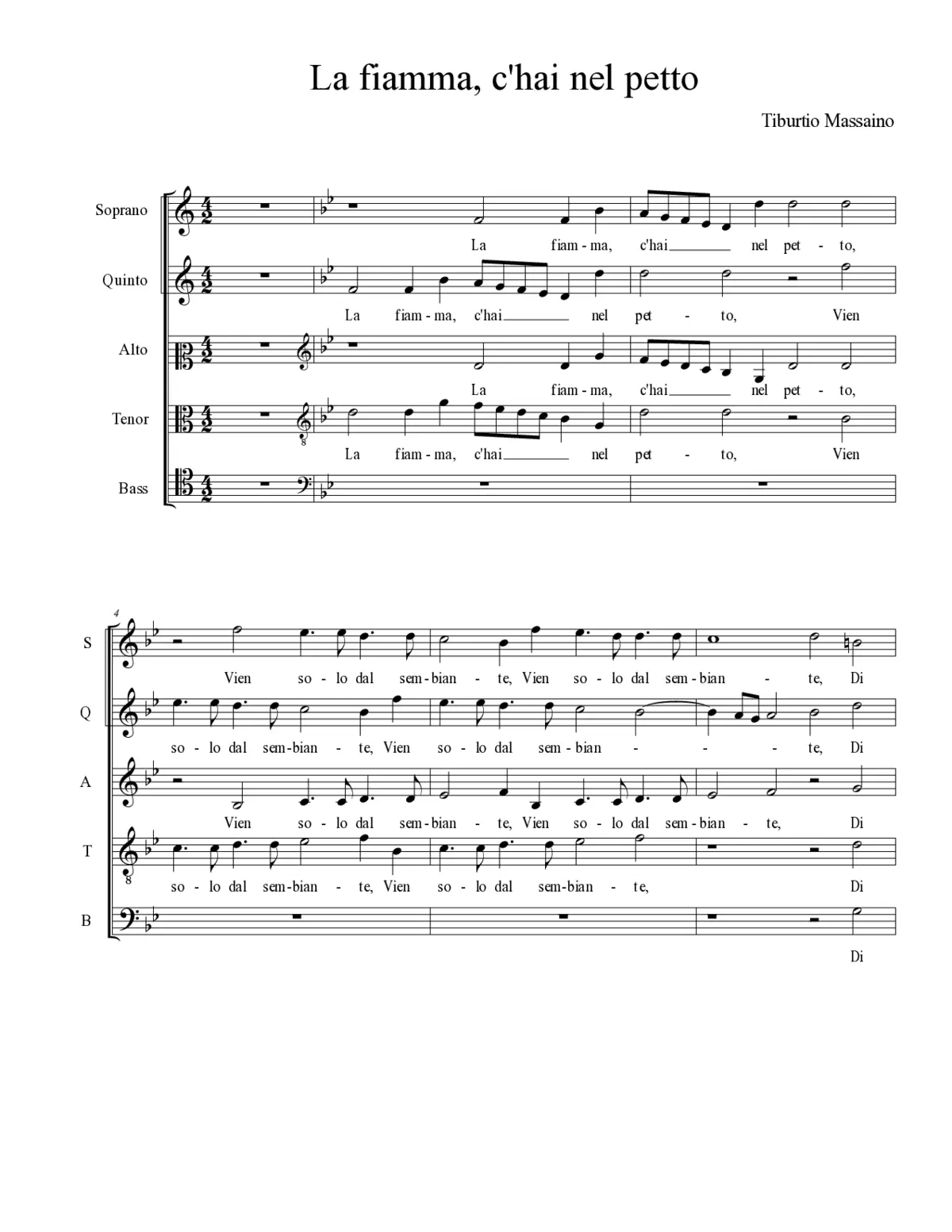 La fiamma c'hai nel petto - Page 1