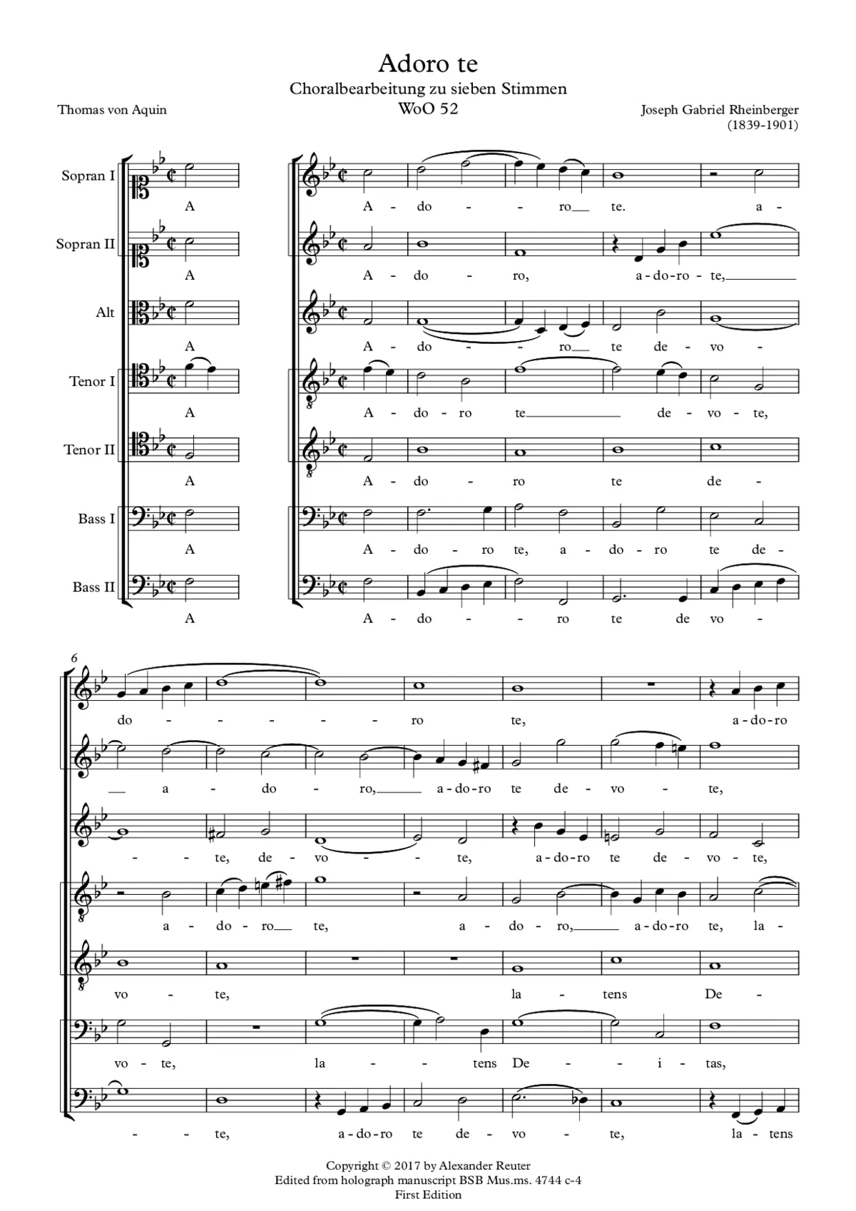Adoro te, WoO 52 - Page 1