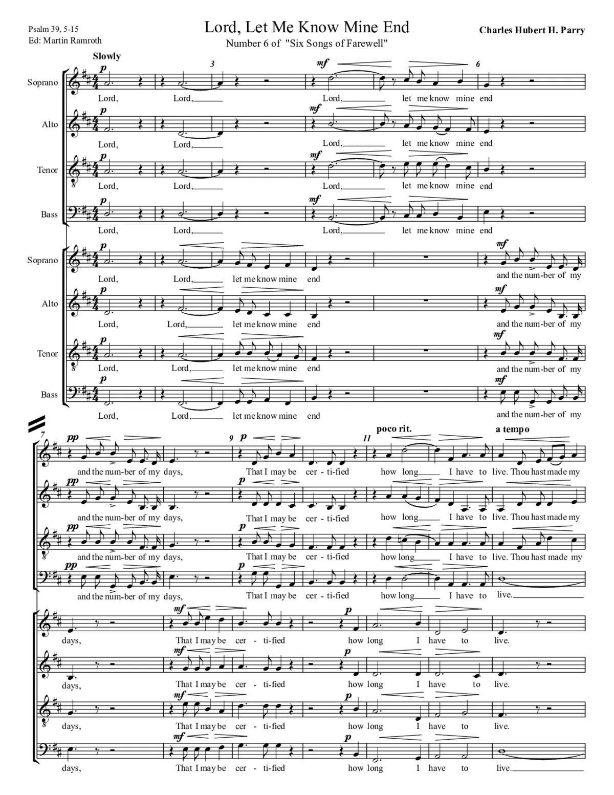 Lord, let me know mine end - Page 1