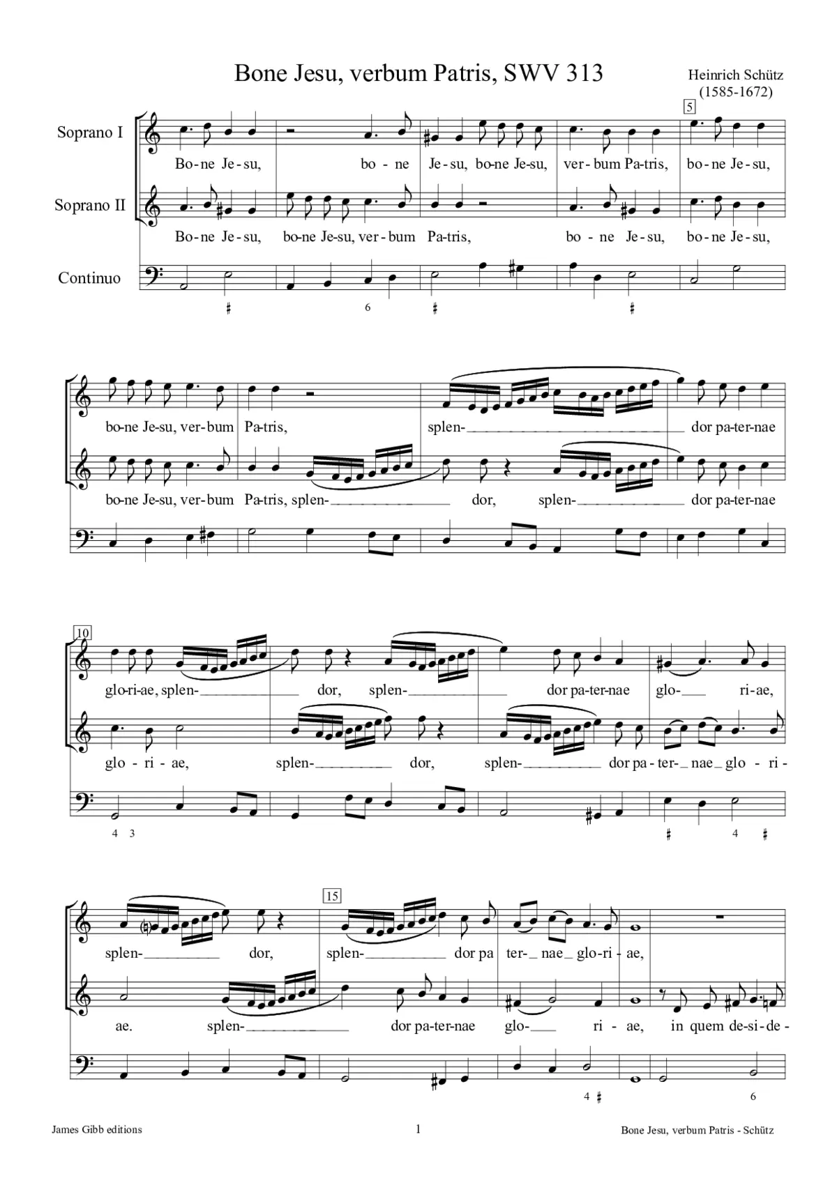 Bone Jesu, verbum Patris, SWV 313 - Page 1
