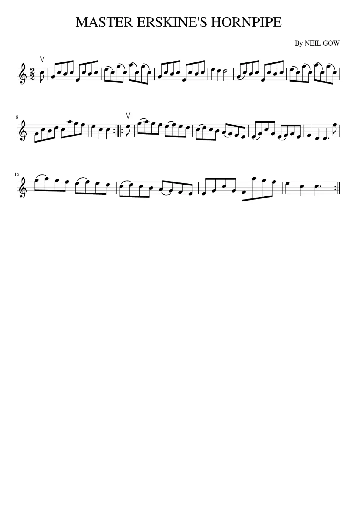 MASTER ERSKINE'S HORNPIPE - Page 1